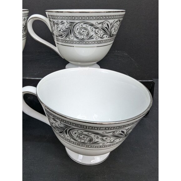 Harmony House Valencia 3685 Fine China Ceramic Footed Teacup Set of 4 No Saucer - Picture 7 of 10